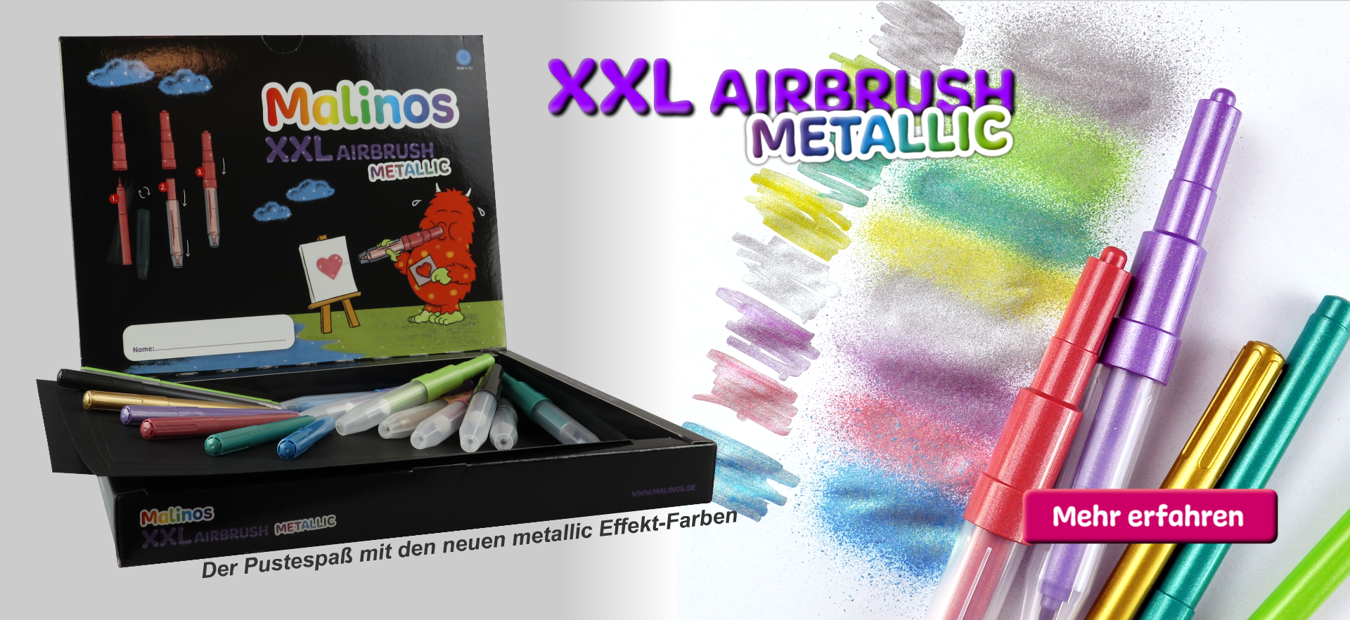 XXL Airbrush Metallic - Der Pustespaß mit neuen metallic Effekt-Farben.